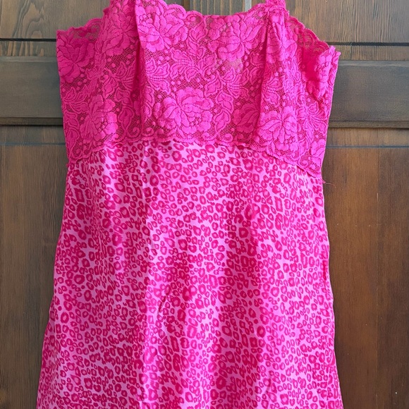 PRIVATE LUXURIES Other - Women's Pink Lace & Leopard Print Chemise